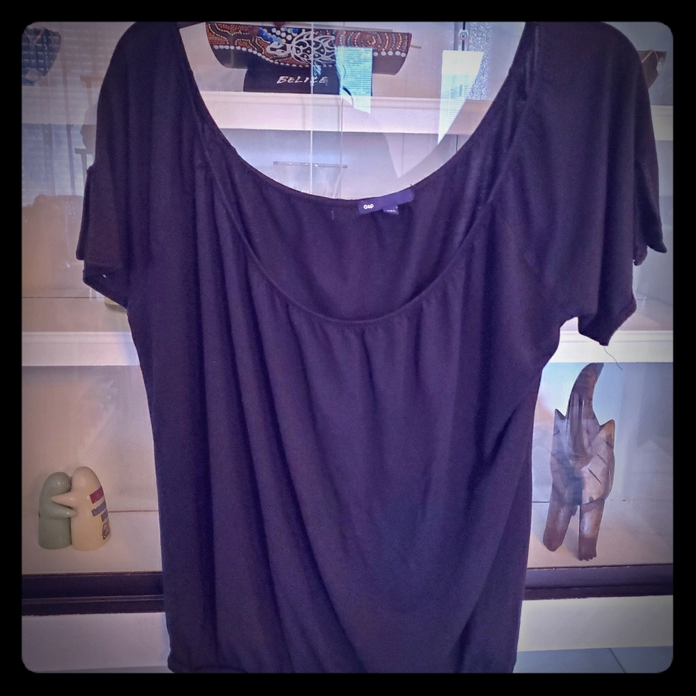 Gently used off-the-shoulder black blouse by GAP